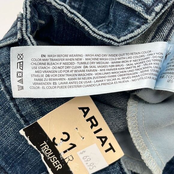 NWT ARIAT DENIM Jeans Men's Size 31 Blue Trouser Faded Mid-Rise Medium Wash - Picture 6 of 16